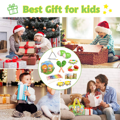 OATHX Wooden Musical Instruments Set for Kids