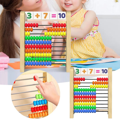 Preschool Math Learning Toy Wooden Abacus Set