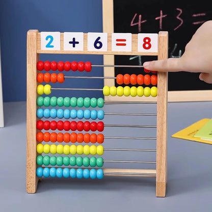 Preschool Math Learning Toy Wooden Abacus Set