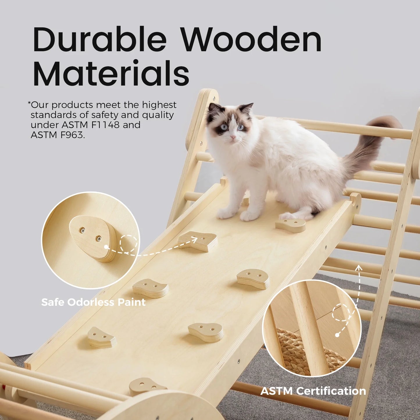 Tiny Land 7-in-1 Foldable Wooden Pikler Triangle Set