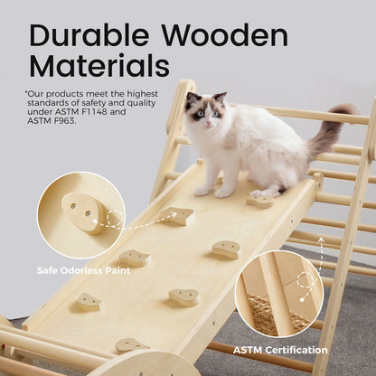 Tiny Land 7-in-1 Foldable Wooden Pikler Triangle Set