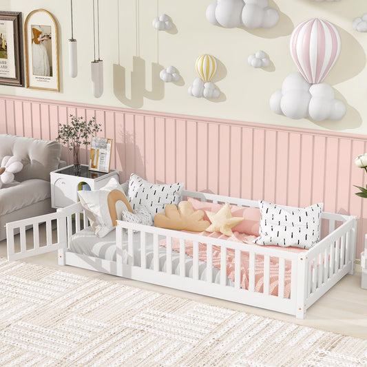 UHOMEPRO Twin Size Montessori Floor Bed