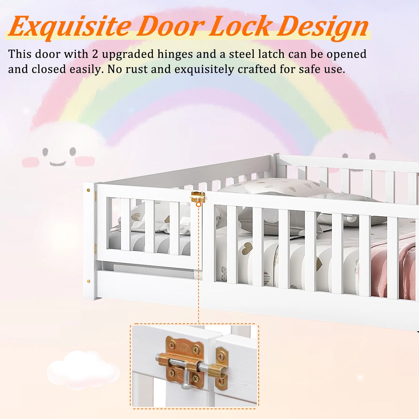 UHOMEPRO Twin Size Montessori Floor Bed