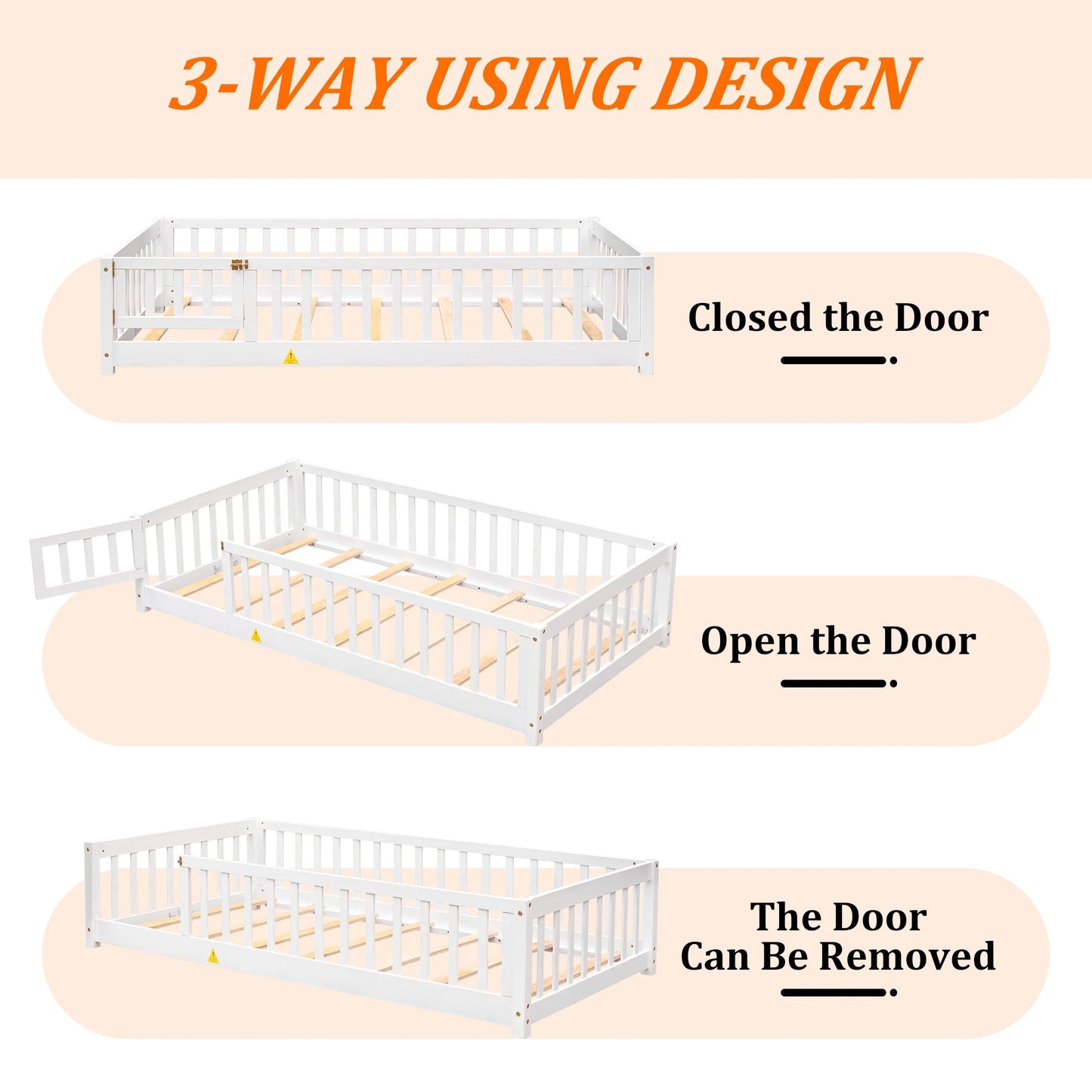 UHOMEPRO Twin Size Montessori Floor Bed