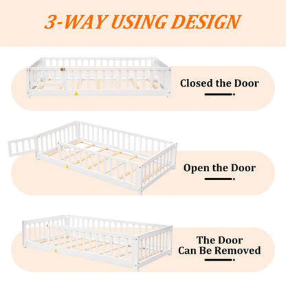 UHOMEPRO Twin Size Montessori Floor Bed