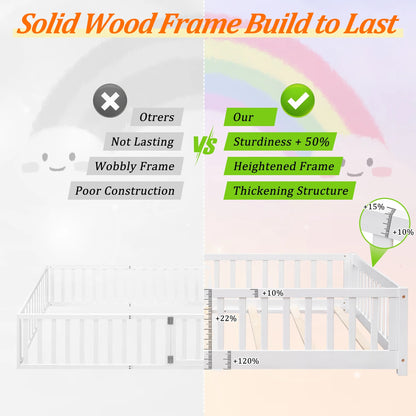 UHOMEPRO Twin Size Montessori Floor Bed