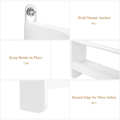 Homfa 4-Tier Wall-Mounted Kids Bookshelf (Set of 2)