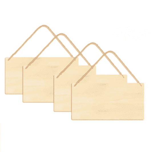 Unfinished Wooden Hanging Sign Blank (4-Piece Set)