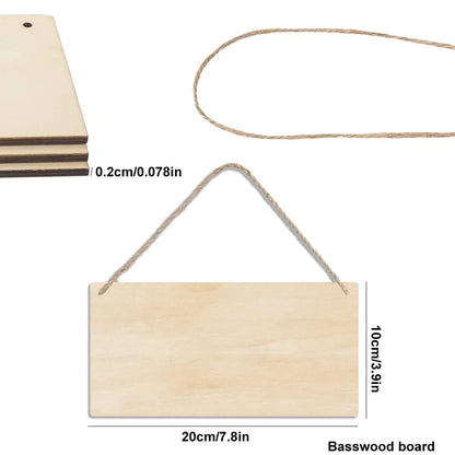 Unfinished Wooden Hanging Sign Blank (4-Piece Set)