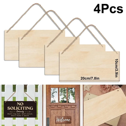 Unfinished Wooden Hanging Sign Blank (4-Piece Set)