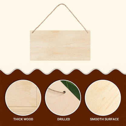 Unfinished Wooden Hanging Sign Blank (4-Piece Set)