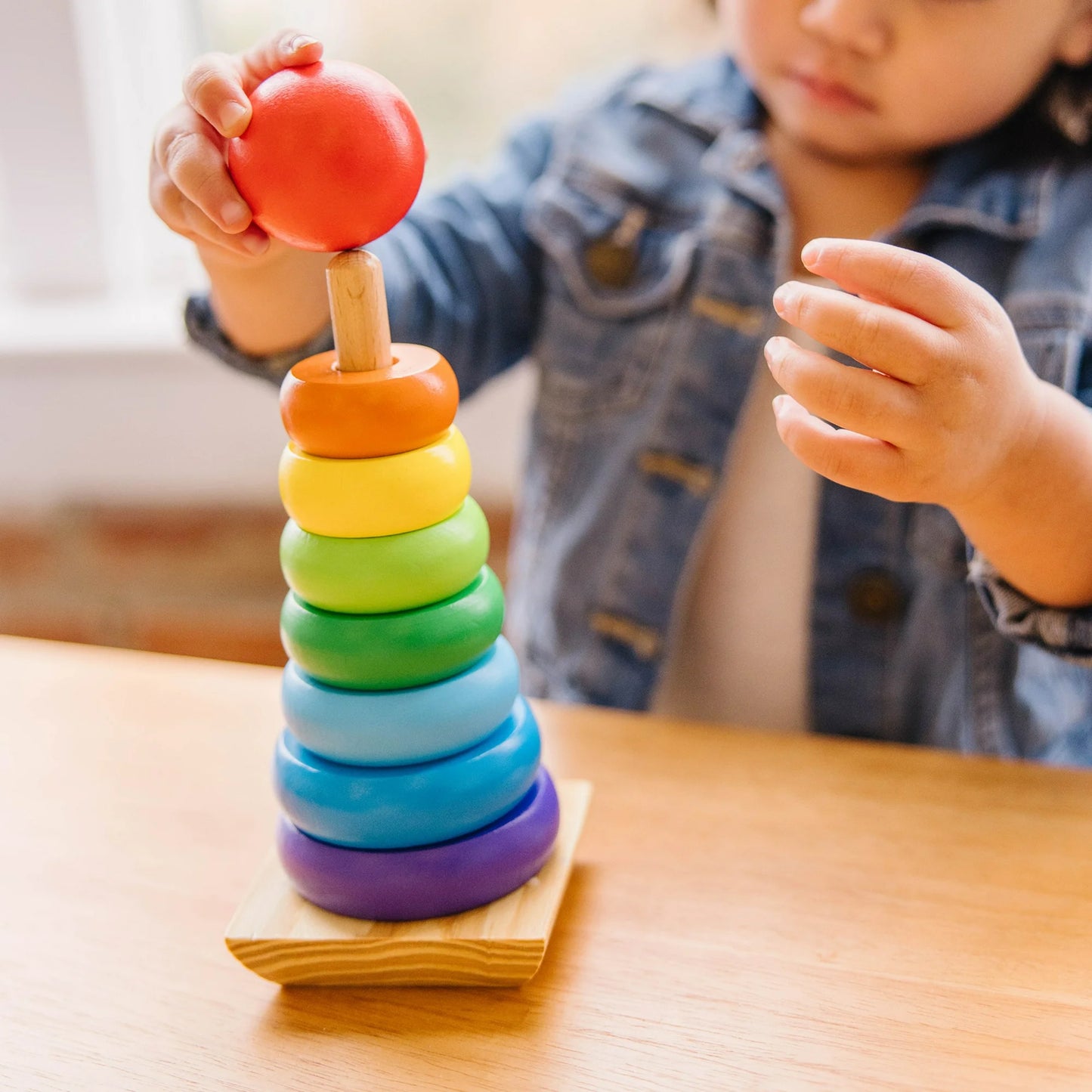 Melissa & Doug Rainbow Stacker Wooden Ring Toy