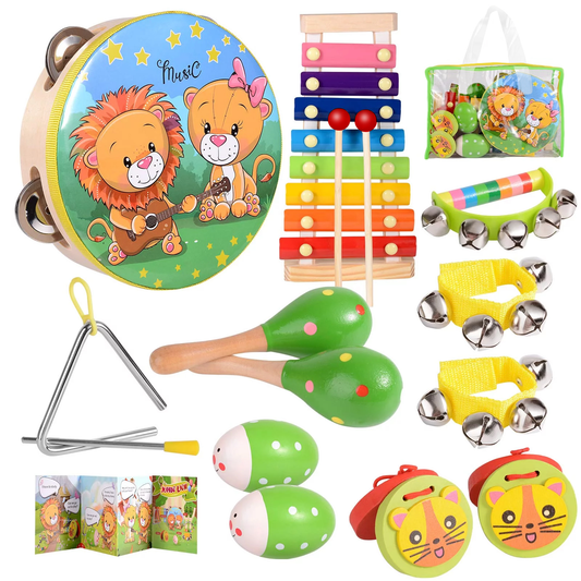 OATHX Wooden Musical Instruments Set for Kids
